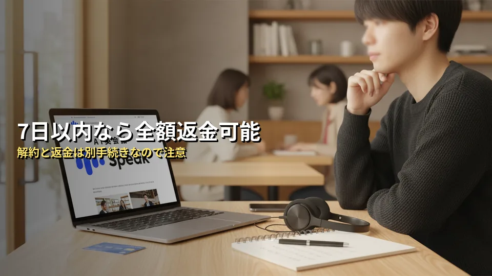 Speak（スピーク）は返金してもらえる？条件と注意点