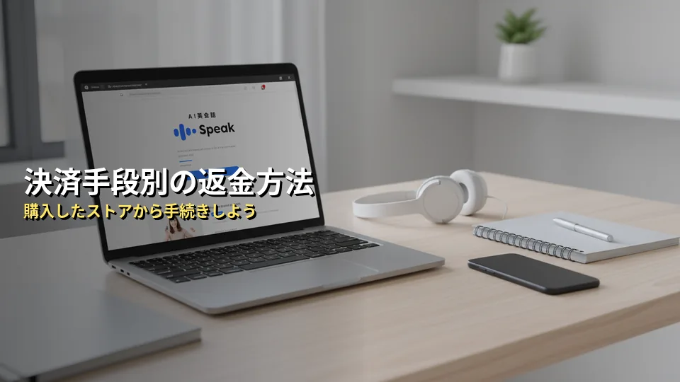 Speak（スピーク）の返金申請方法【決済手段別】