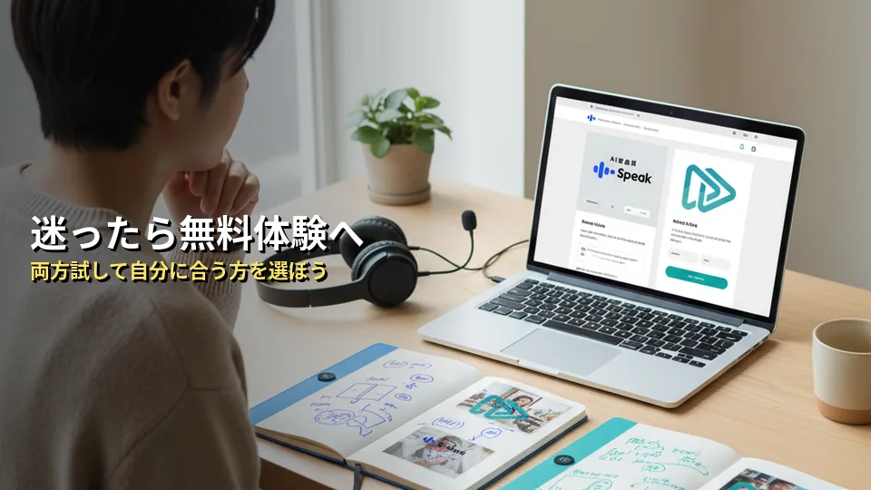 迷ったらどっち？無料体験で両方試すのがおすすめ