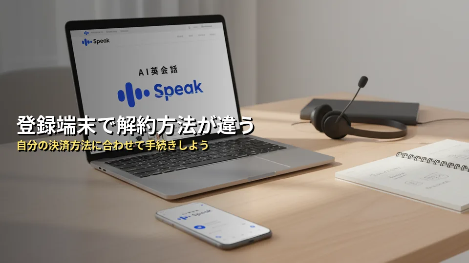 【デバイス別】スピークの解約手順