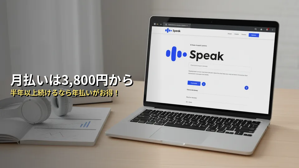 AI英会話スピーク（Speak）の月払い料金はいくら？