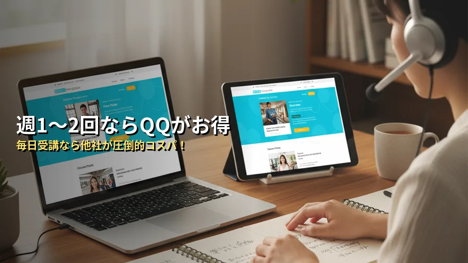 【徹底比較】QQイングリッシュと他社オンライン英会話の料金